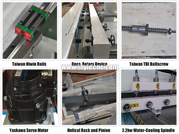 四軸旋轉 8 頭數控雕刻機的特點