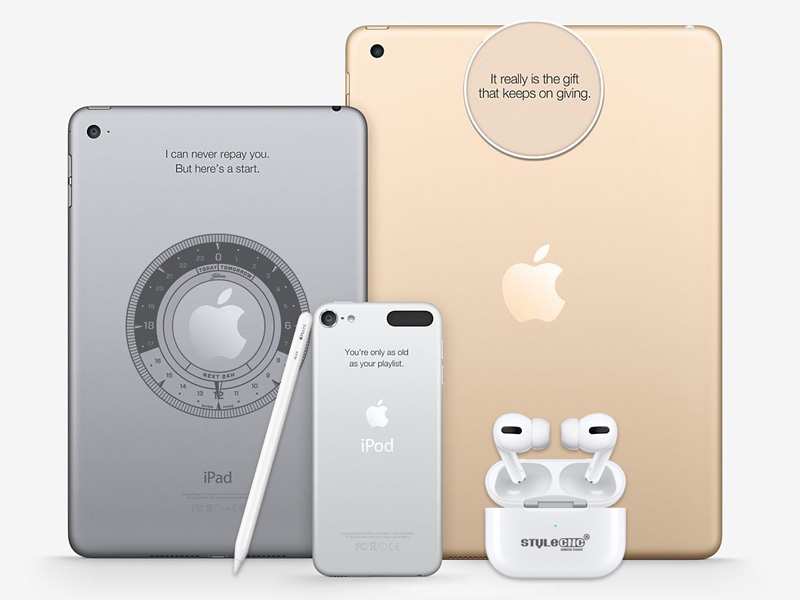 激光雕刻的 iPad、iPod、Airpods 和 Apple Pencil