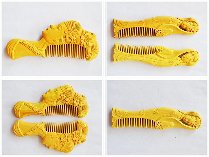 中國黃楊木工藝品數(shù)控雕刻機(jī)用于木梳