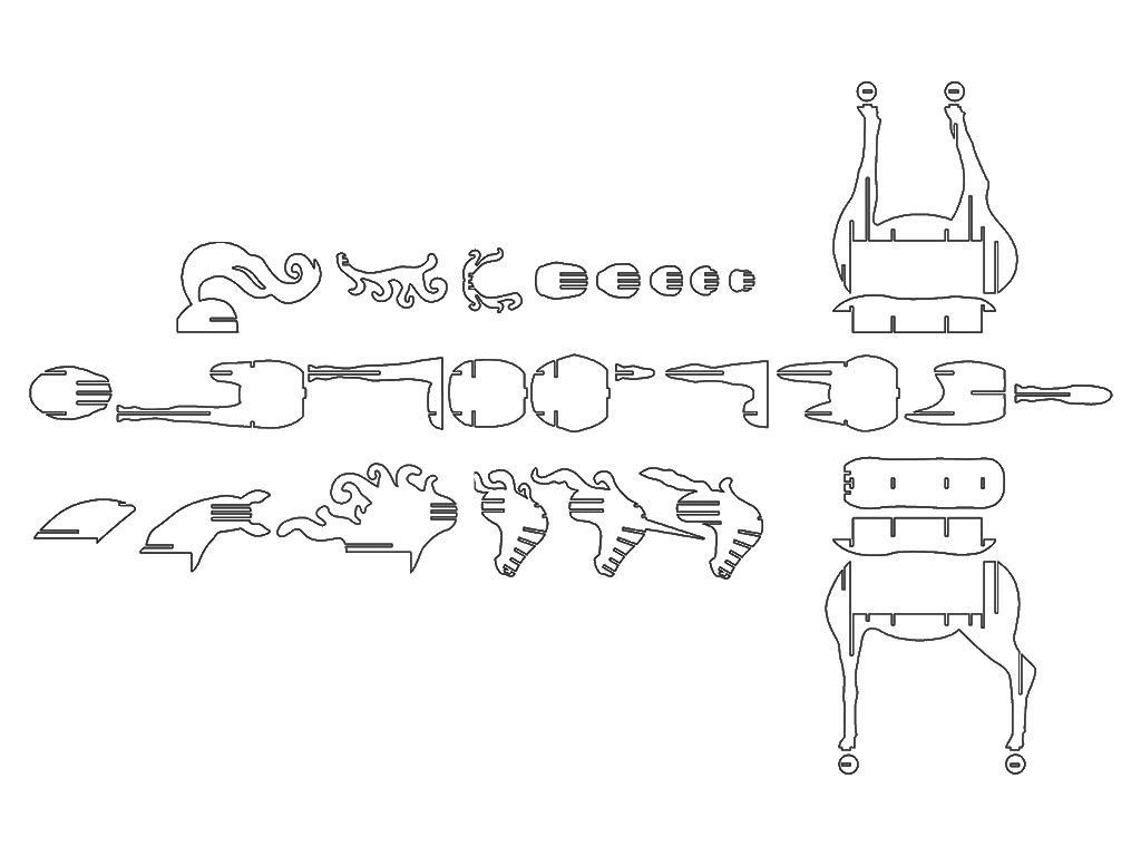 適用于 Unicorn Shelf 的嵌套數(shù)控雕刻機(jī) PLT 文件